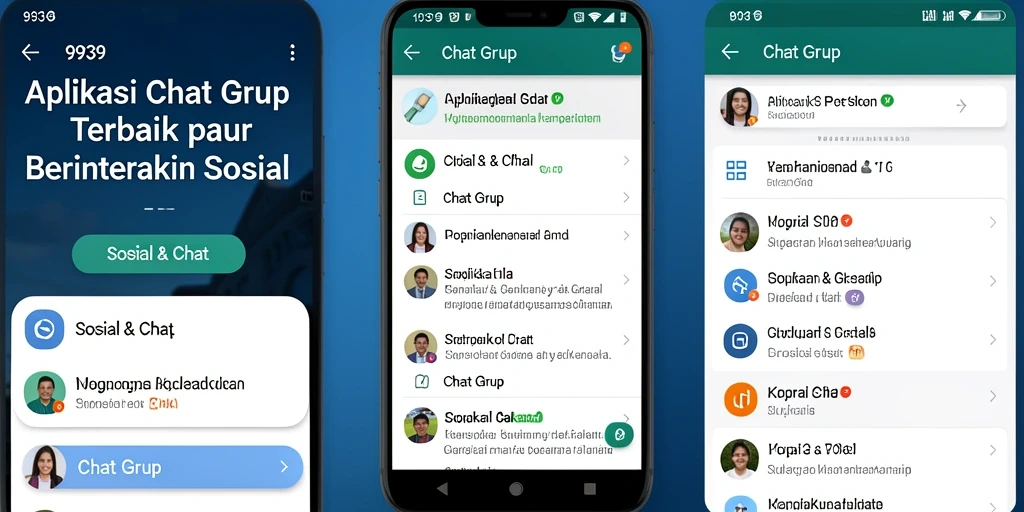 Antarmuka aplikasi 9939 yang menarik untuk Chat Grup.