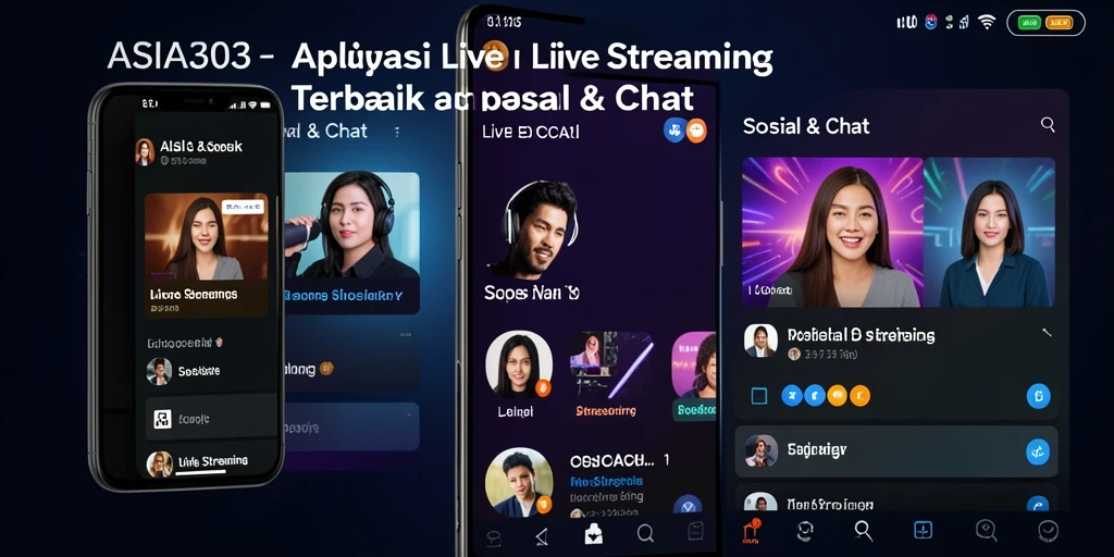 Tampilan antarmuka utama ASIA303 saat live streaming dengan fitur chat aktif.