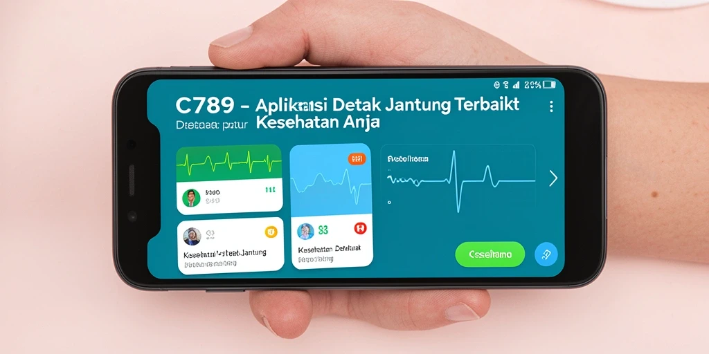 Tampilan antarmuka aplikasi Detak Jantung C789 yang informatif.