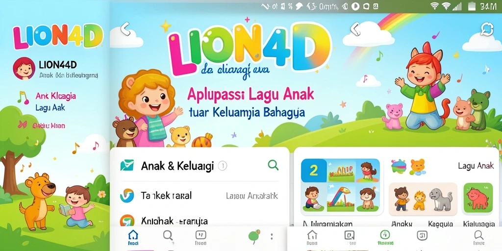 Antarmuka LION4D yang ramah anak dengan lagu-lagu ceria.