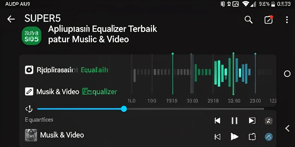 Antarmuka SUPER5 dengan pengaturan Equalizer yang intuitif.