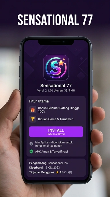 Tampilan halaman APK sensational77